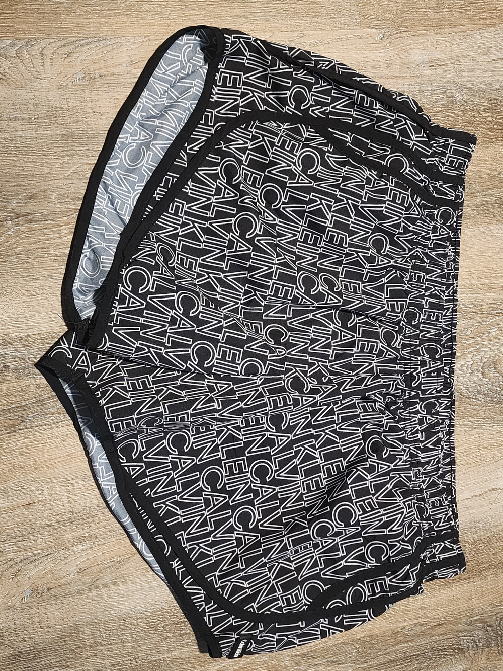 Calvin Klein Black & White Logo Print Athletic Shorts